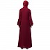 Embroidery abaya with balloon sleeves- Maroon